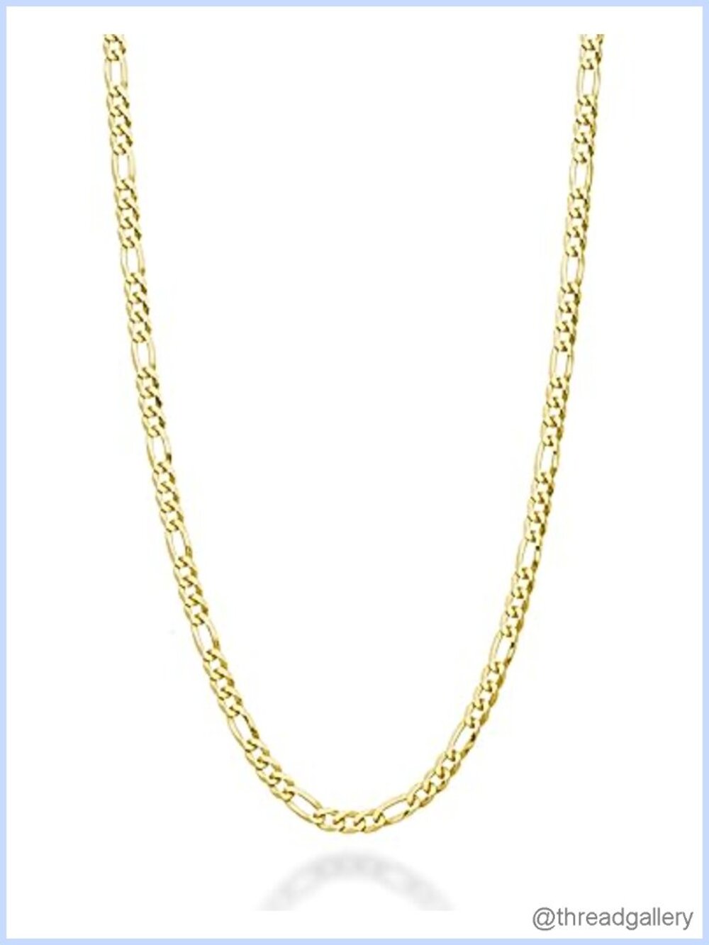 Italian 925 Sterling Silver 3mm Figaro Chain Necklace Lobster Clasp